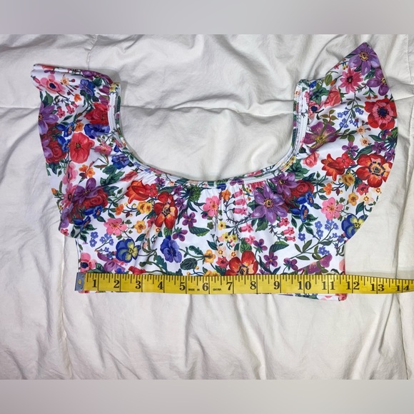 NEW H&M Nathalie Lete Girls Floral Swim Top Size 10-12 youth - Picture 8 of 8